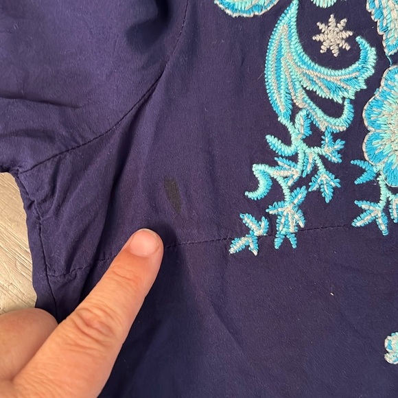 SOLITAIRE EMBROIDERED BLUE TUNIC STYLE TOO - Picture 16 of 16